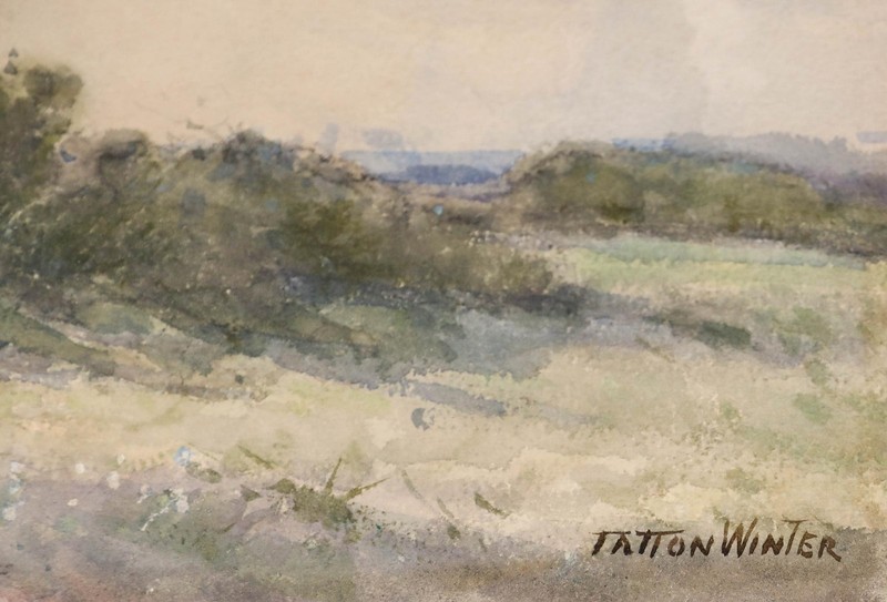 William Tatton Winter - Early 20th Century Watercolour, View with Windmills gallery