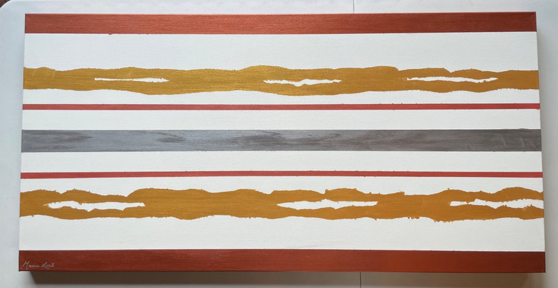 «Corporate Waves» Original 24×48 Lrg Harmonizing Metallic Matte Finish Abstract