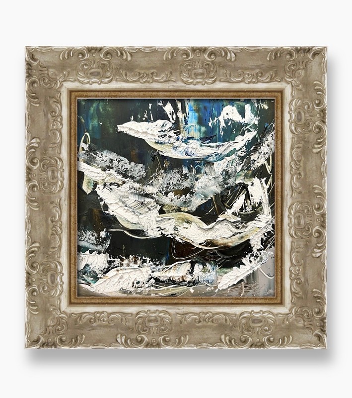 Svalbard Arctic Ocean Wave Artwork Textured Nordic Storm Seascape Expression Art