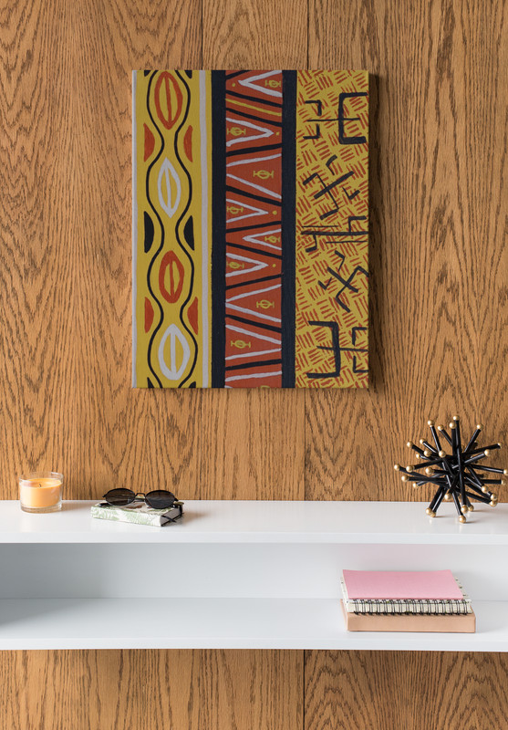 Modern African Tribal Geometric Painting – Indigenous Style Abstract Canvas Art
