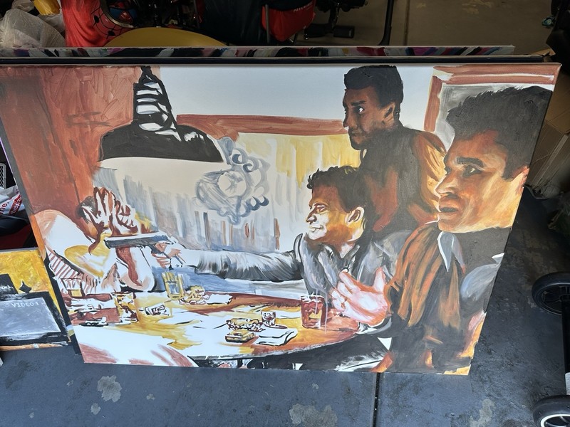 Goodfellas Table Scene Original Hand Painted Canvas Art 36”x48” Movie Wall Decor