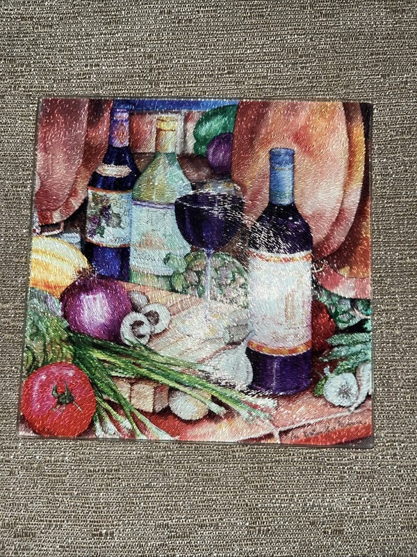 Kathleen Parr McKenna Glass Wine Painting cutting Board