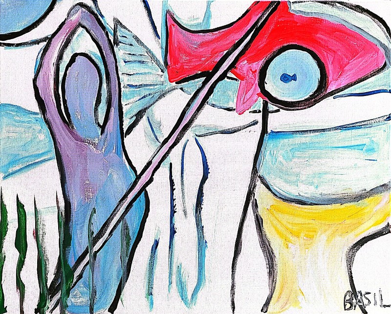 Water Life Colorful Modern Art Acrylic Painting Canvas 16×20