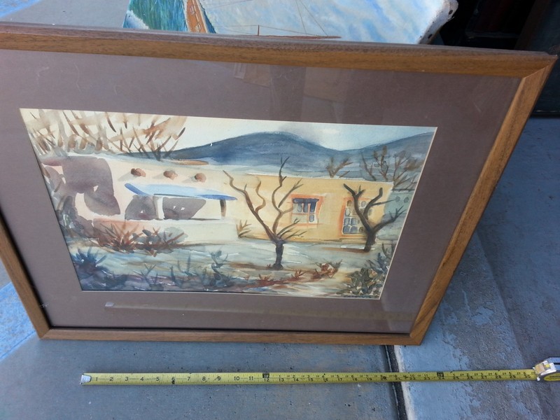 ORIGINAL Signed Southwest Landscape With Adobe Buildings