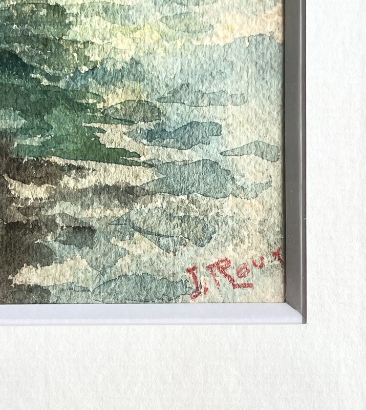 Marine Sailboat Watercolor J. Roux French Framed Vintage gallery