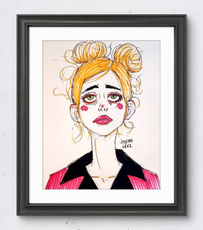 Colorful Modern Art New Woman Portrait 14×11 Original Acrylic Painting on Paper