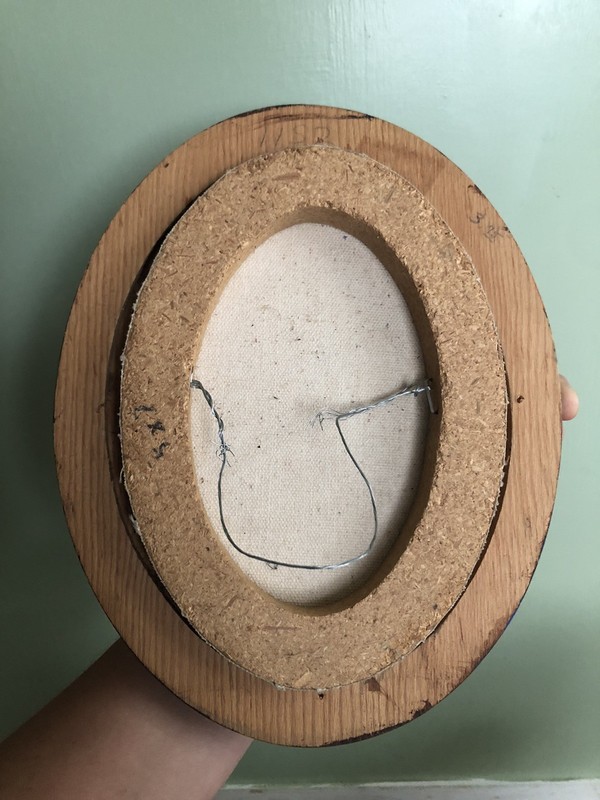 Owl Bird Painting In Oval Wood Frame 8.5 X 6.5” Nature Wildlife Cabin Rustic gallery