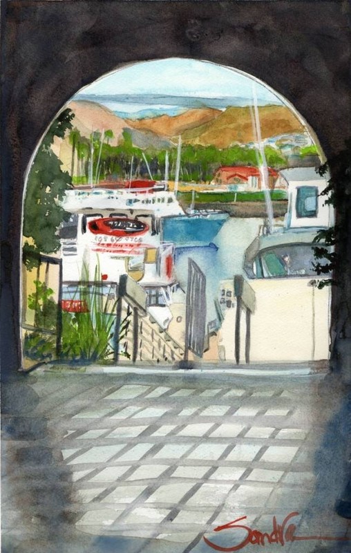 Ventura Harbor : Sandra Watercolors™ California : ORIGINAL PAINTING