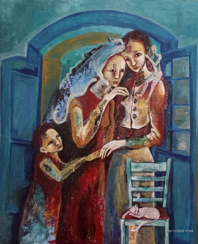 acrylic on cardboard by Mabel Tey 50x60cm T : Susurro cuban beautiful art