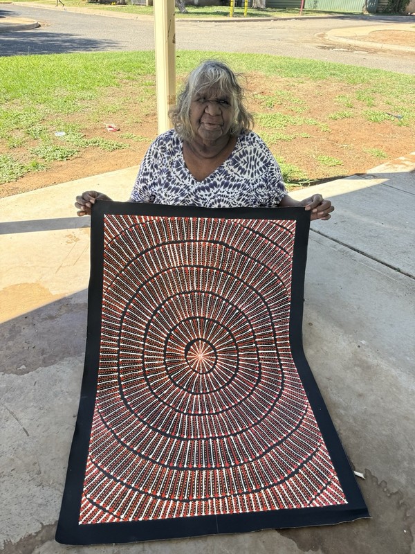 Mary Rumble Pitjara.Highly Collectable Aboriginal Art. Incl COA and photo's gallery