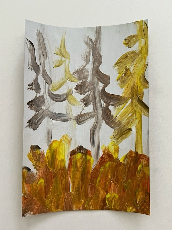 Forest Landscape Painting Abstract Nature Minimalist Art Cabin House Decor 4x6” gallery
