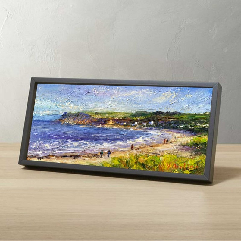 Coast Beach Seascape Oil Painting Ocean shore Impressionist Artwork original gallery