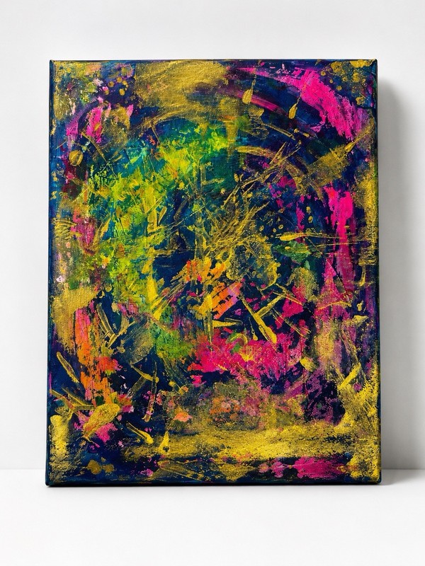Energetic Essence Portrait 011- Mixed Media Canvas Original Artwork 8×10