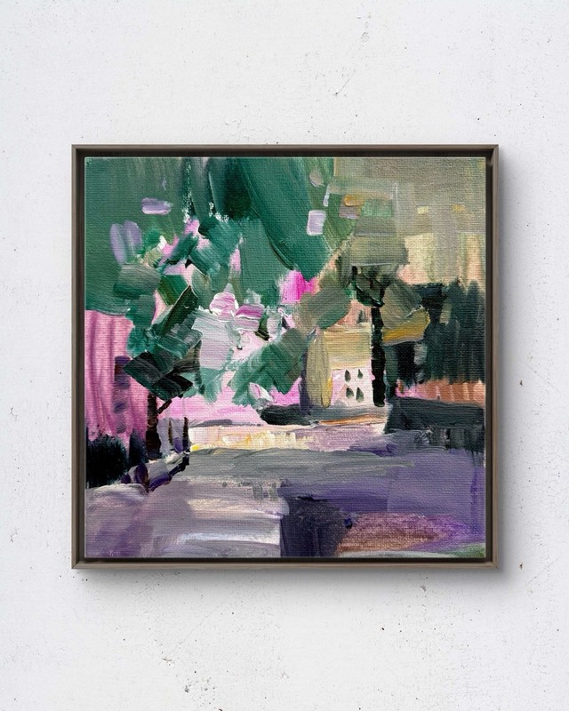 New York No.7 8×8 Original Acrylic Painting Urban Canvas Home Art