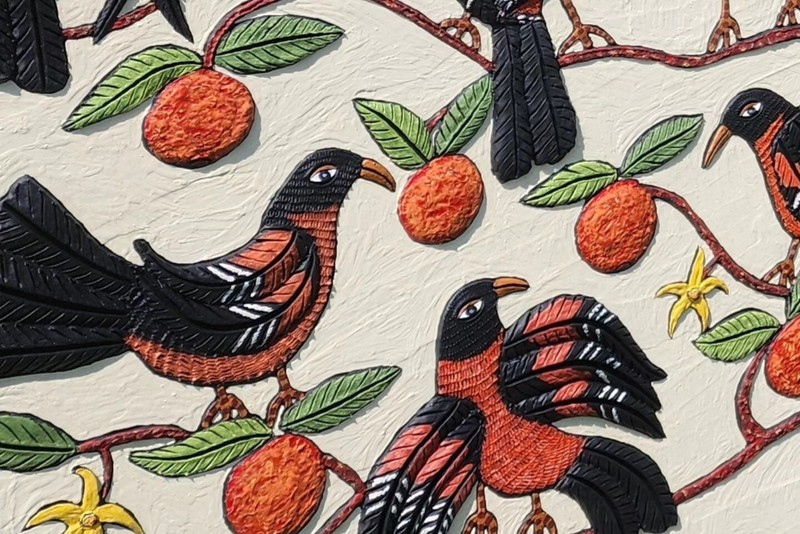 Danette Sperry Southern Primitive Folk Art Orioles Painting "Tree Of Life" gallery