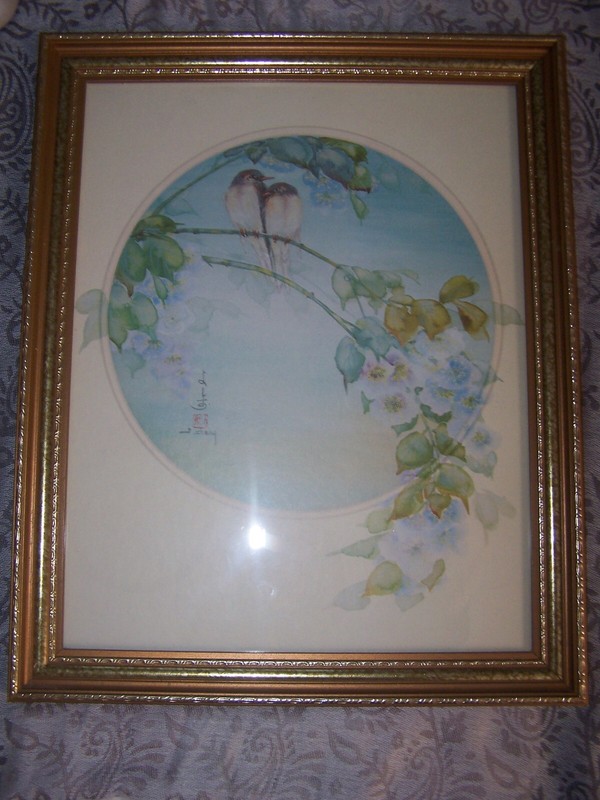 Chinese 20th C. Birds and Floral Silk Painting, Signed 'J. Cheng' gallery