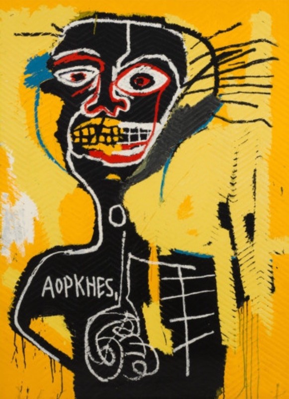 Jean-Michel Basquiat Signed (Handmade) Oil Painting on Canvas 16×24
