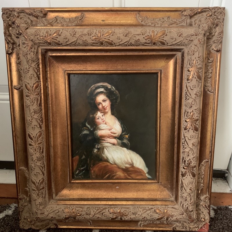 Self Portrait Her Daughter, Julie Elizabeth Lebrun 20×18” Master Reproduction