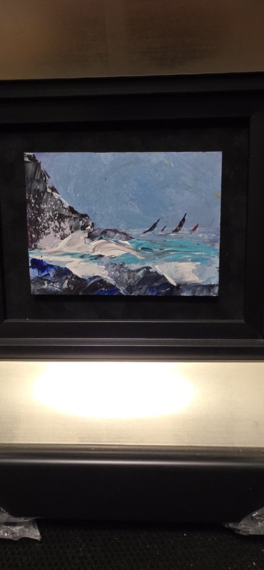 Original Victor Spahn Mini Oil Painting on Paper, Signed/Framed, PWG COA gallery
