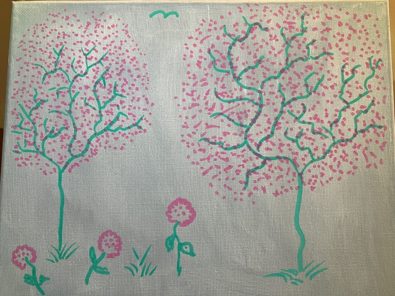 8×10 Acrylic Painting Specialist Cherry Blossoms In The Fog No Duplicates Ever