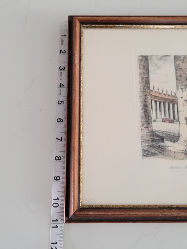 De Carly Signed Framed Watercolor Roma Basilica di San Pietro 15" x 11" Vintage gallery