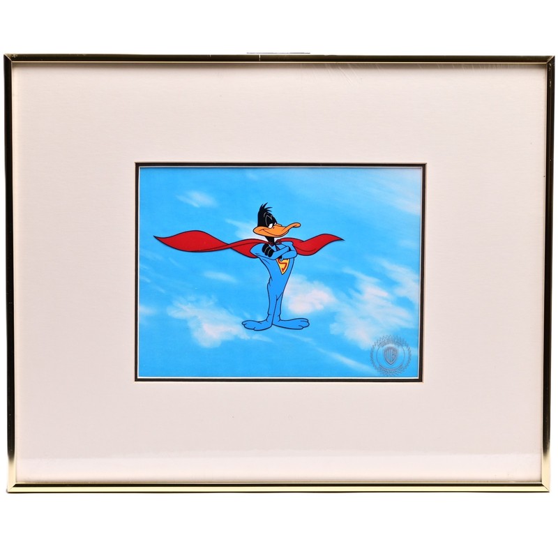 WARNER BROS Super Daffy Duck Superman Limited Edition Sericel Animation Art Cel