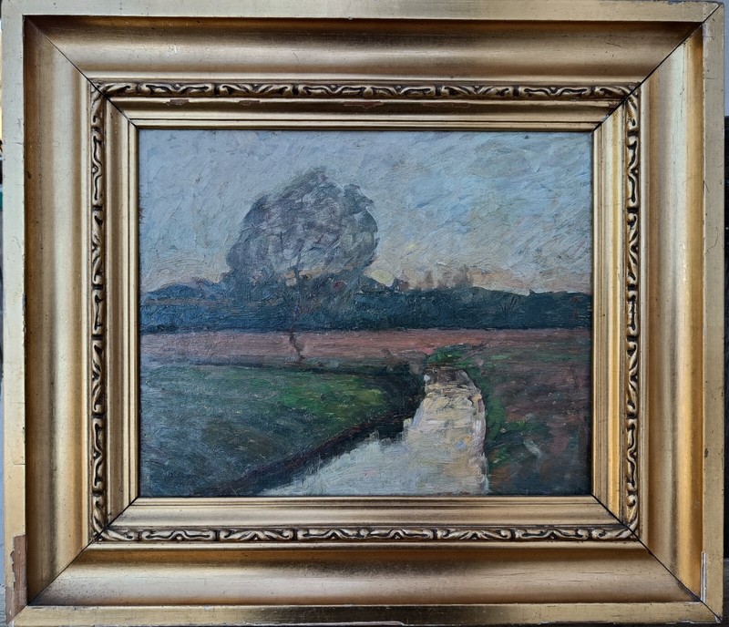 Max Nathan (1880-1952): OPEN LANDSCAPE WITH LONELY TREE AND LAZY STREAM
