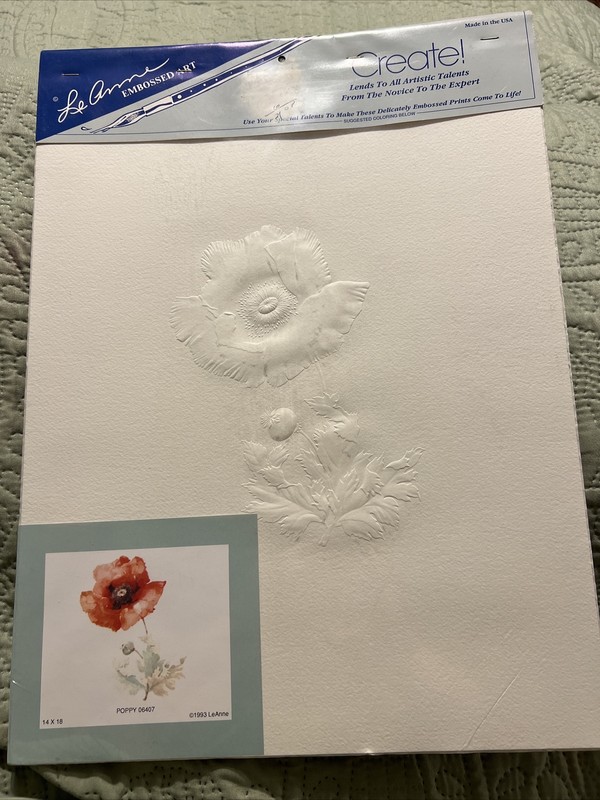 Le Anne Embossed art water color paper 14 x 18 Poppy
