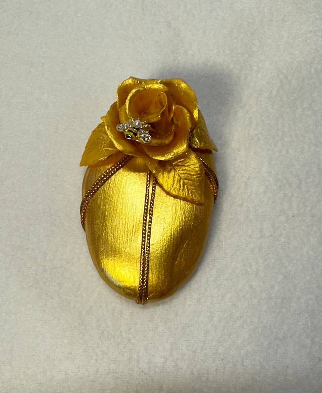 Rock, Hand Painted, Gold Stone Art, Bumbelbee