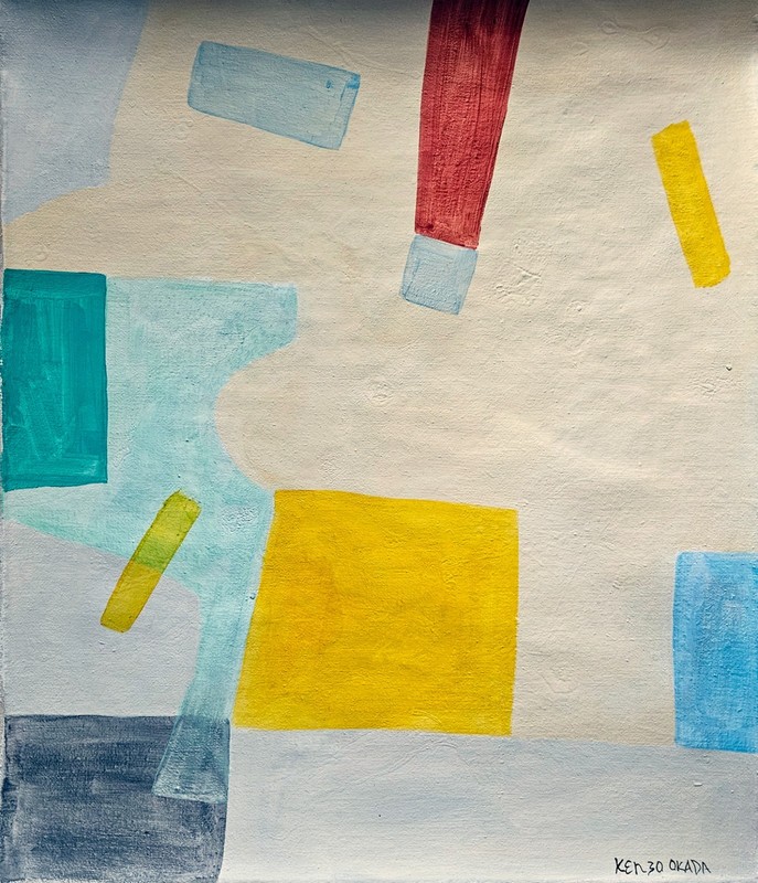 Kenzo Okada Signed Abstract Oil Painting on Canvas – Japanese Modern Art
