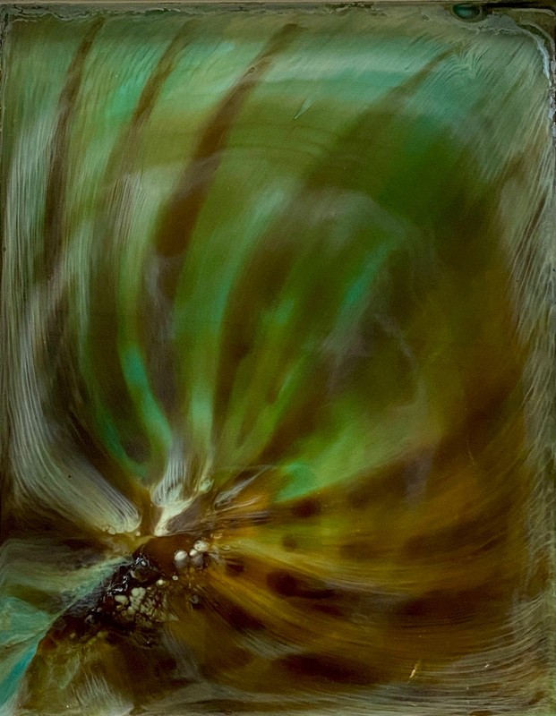 Aura Original Art Resin Artwork Painting by Tristina Dietz Elmes 9x11in Framed