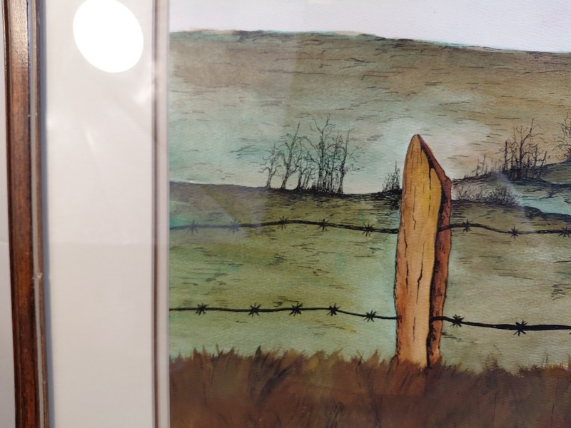 Woolley (1983) Native-Inspired Watercolor 30×25 Frame Gary R. Lucy Gallery gallery