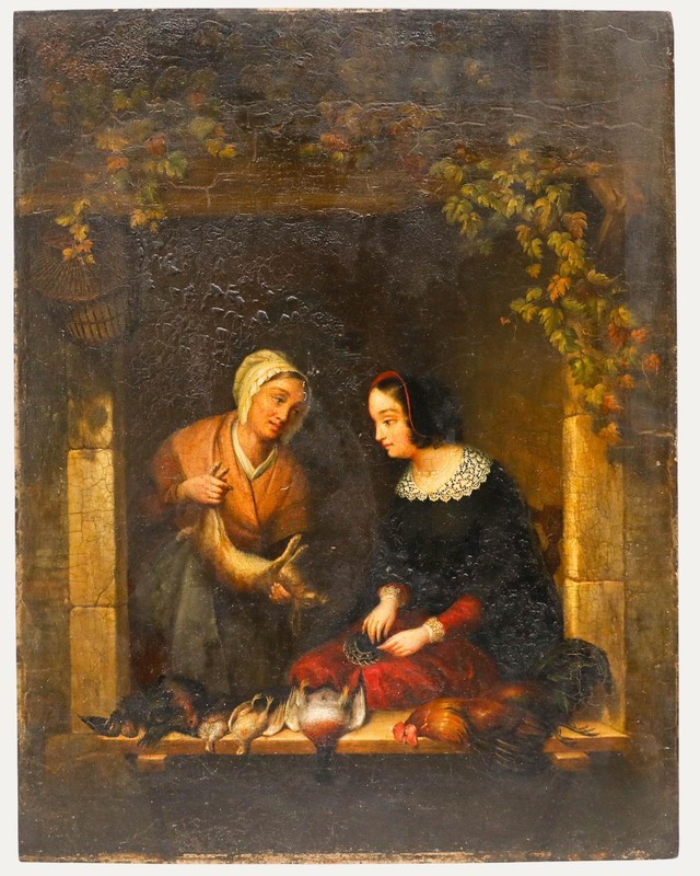 European School 19th Century Oil – The Game Seller