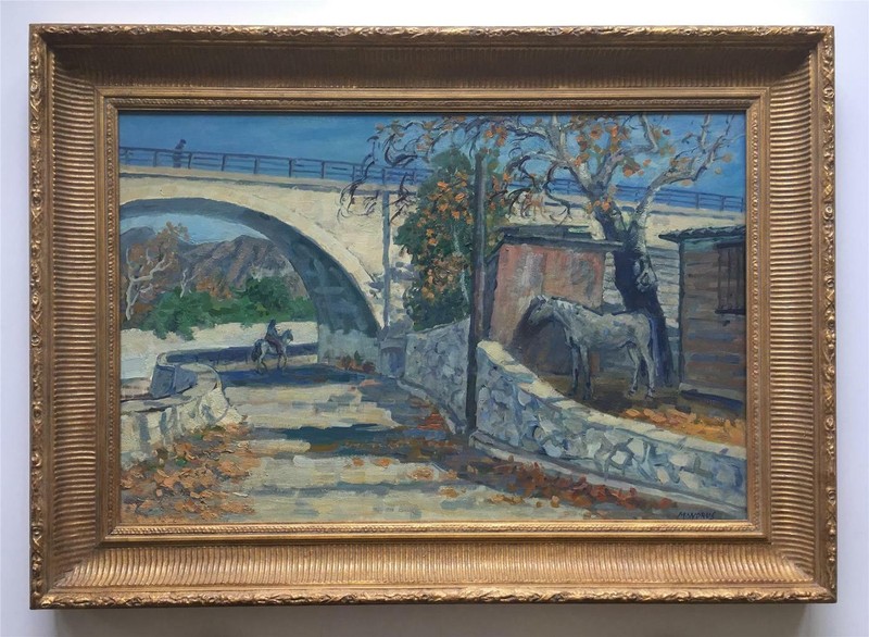 Martin Mondrus -California «By the Arroyo» -Riding Trail with Horses -Exhibited