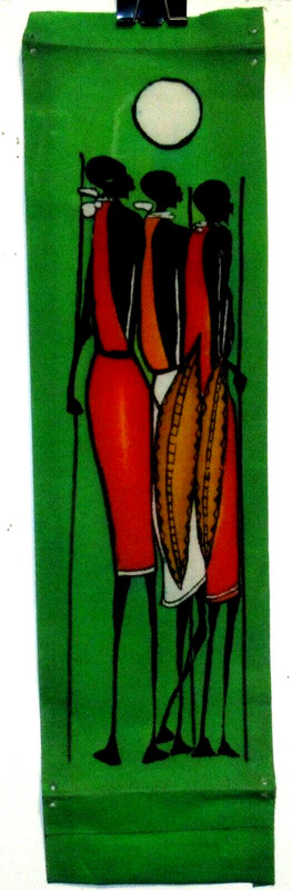 KIWANUKA NAIROBI AFRICAN PEOPLE ORIGINAL BATIK PAINTING KENYA ARTIST