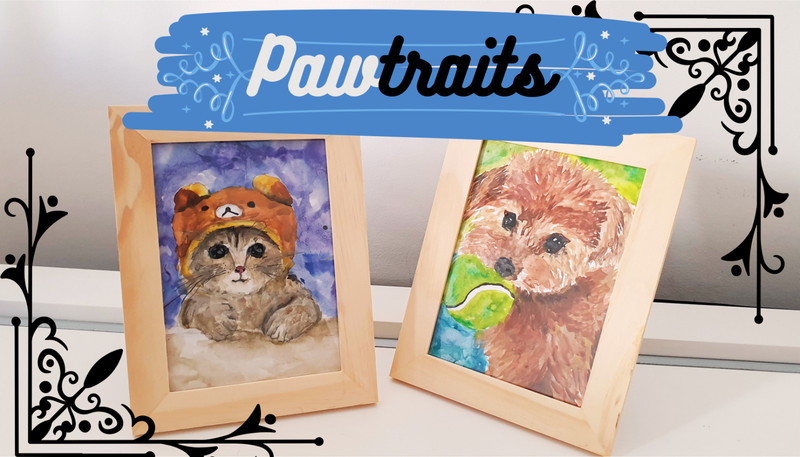 «Pawtraits»Original Hand painted Watercolor Pet Custom Portraits