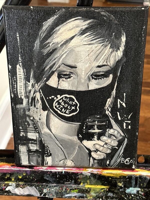 Original Black & White Pandemic Painting