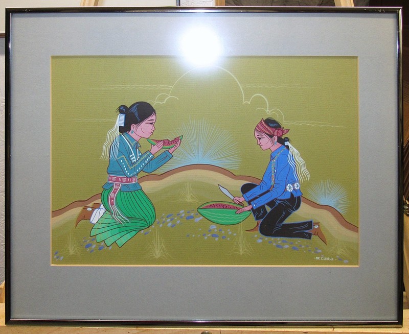 Raymond Johnson Ne-Clah-He Navajo Dine Tempera Native American Ptg Listed Artist