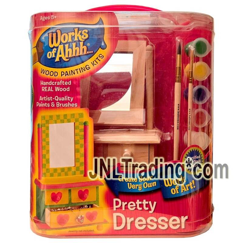 NEW 2006 Work of Ahhh… Wood Painting Kits PRETTY DRESSER with Paints & Brushes