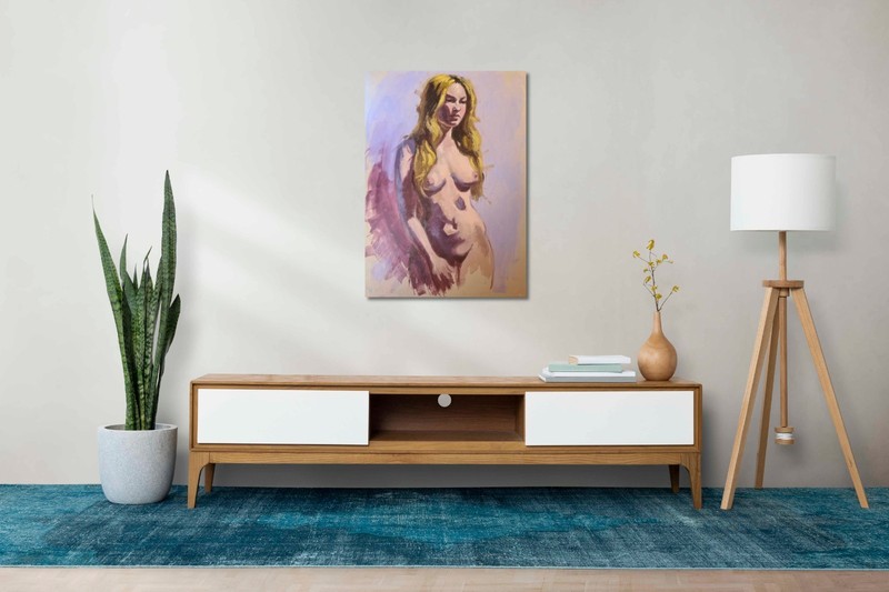 PAINTING - NUDE - EROTIC - EXPR - REALISM - UNIQUE - oil on canvas 70 x 50cm gallery