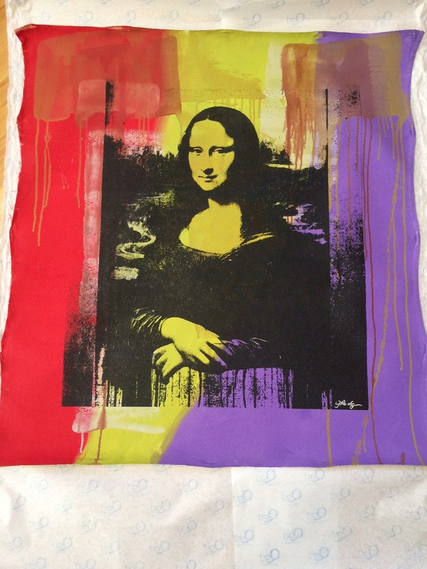MONA LISA ORIGINAL HAND SIGNED GAIL RODGERS SILKSCREEN ACRYLIC PAINTING COA gallery
