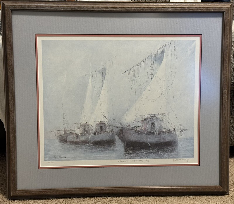 Vintage Lithograph SIGNED Moreno Ortega Ltd /650 May 6, 1986 Paco Sailboat 27.5”