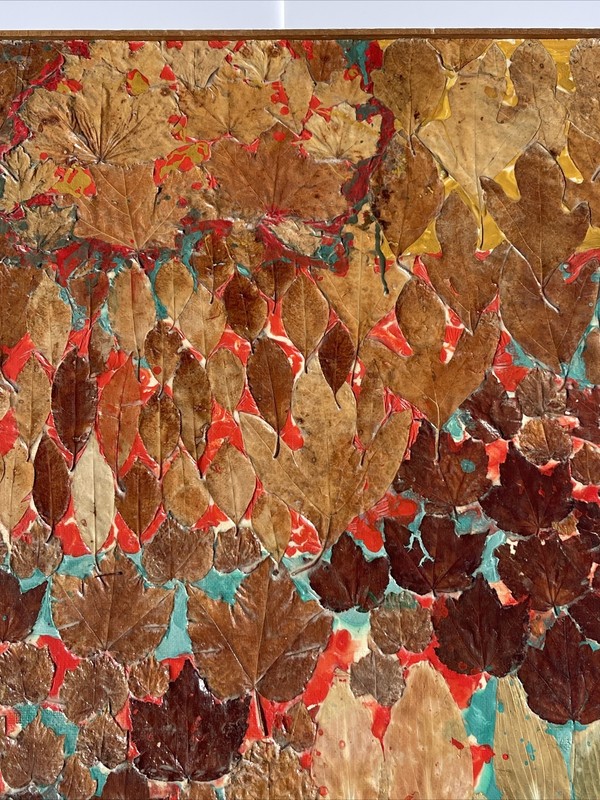 Matene Rachotes Cain Painting Mid Century Modern Listed ABSTRACT LARGE LEAVES gallery