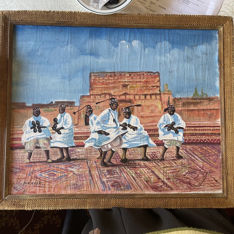 Antique Oil Paint With Genawhaw Dancers