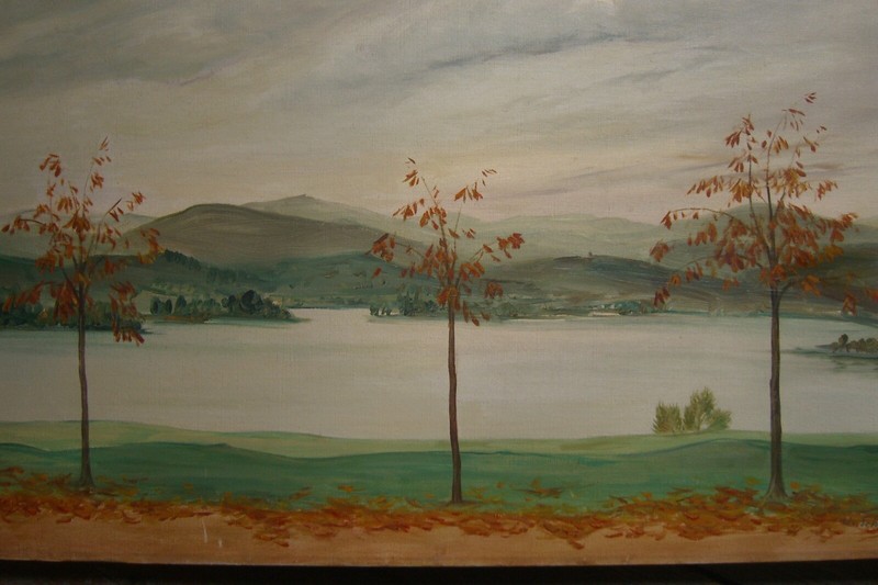 ::WALTER SCHEIWE *1892 - 1971 OIL PAINTING AUTUMN SHORE °DÜSSELDORF SCHOOL ANTIQUE gallery