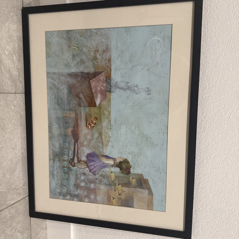 Acrylic and Oil On Canvas Made In 2013 by Sergio Lastres Signed and Framed
