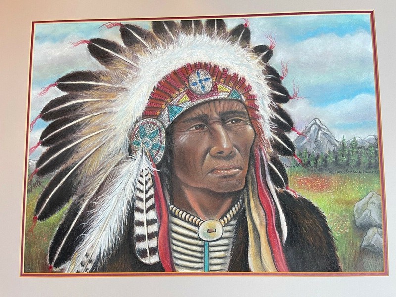 MARK GARCIA GOMEZ WATERCOLOR/INK/PENCIL PAINTING MATTED 22" X 28" ON PAPER gallery