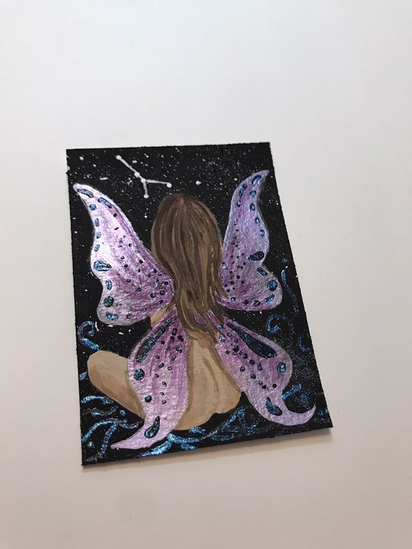 ACEO SELF-PORTRAIT PAINTING SIGNED
