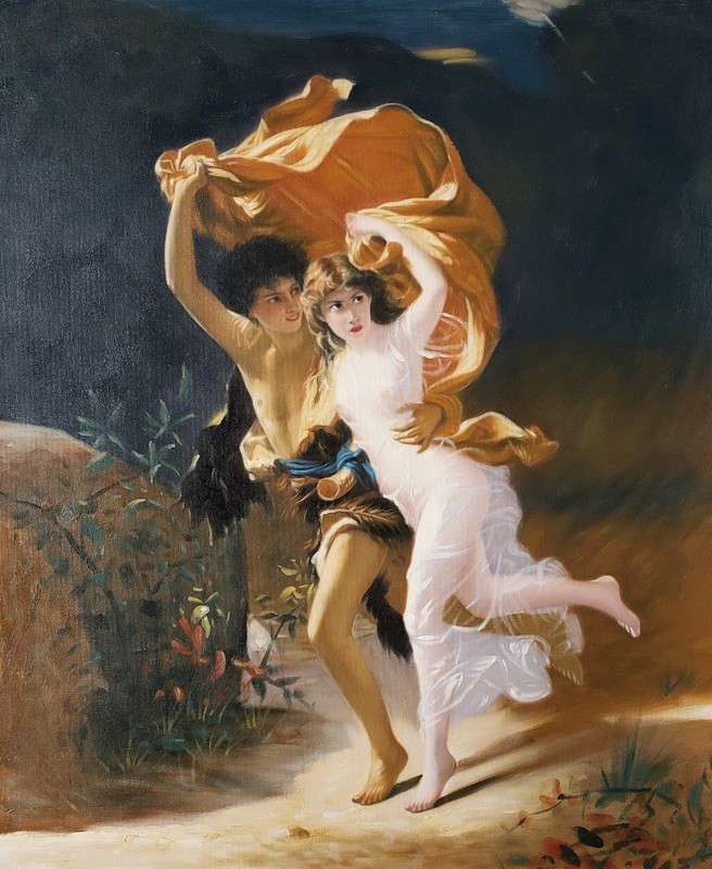 «The Storm» 20×24, Old master reproduction Oil painting on Giclee Canvas,