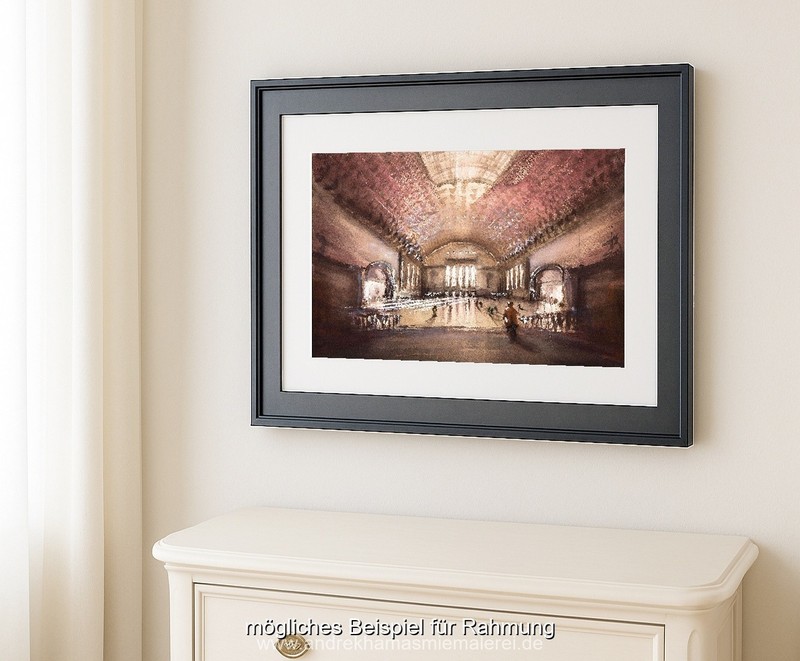 322 Leipzig Central Station Original Watercolor Painting Painting Impressionist